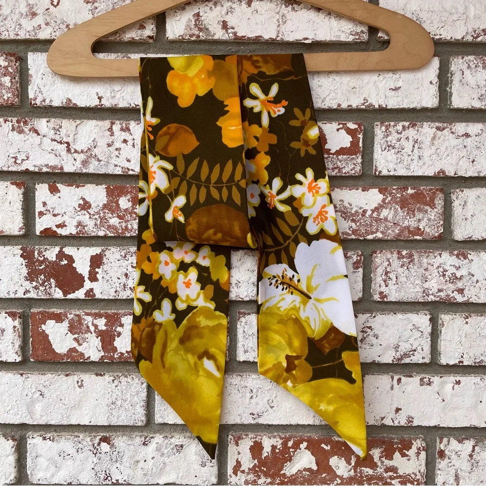 Vintage | 70s Floral Long Head Wrap Scarf